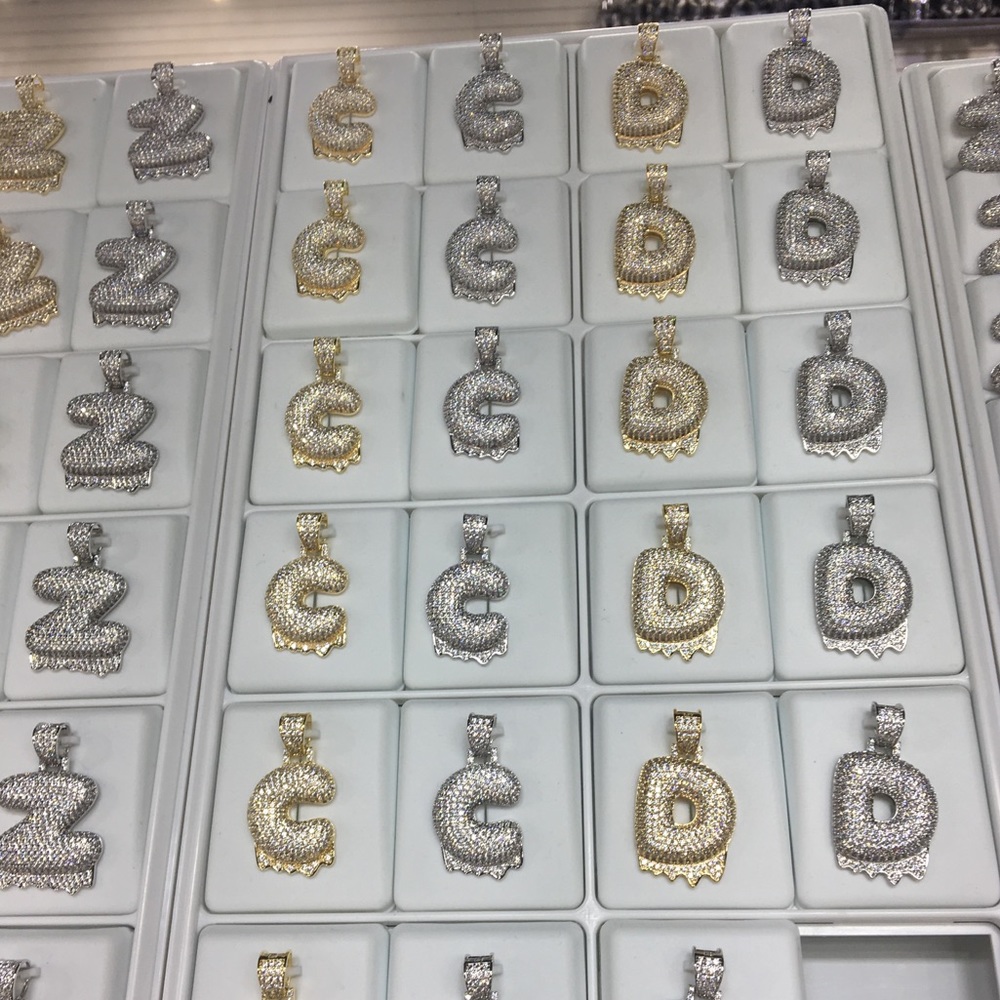925 Sterling Silver Bubble Letter D with chain